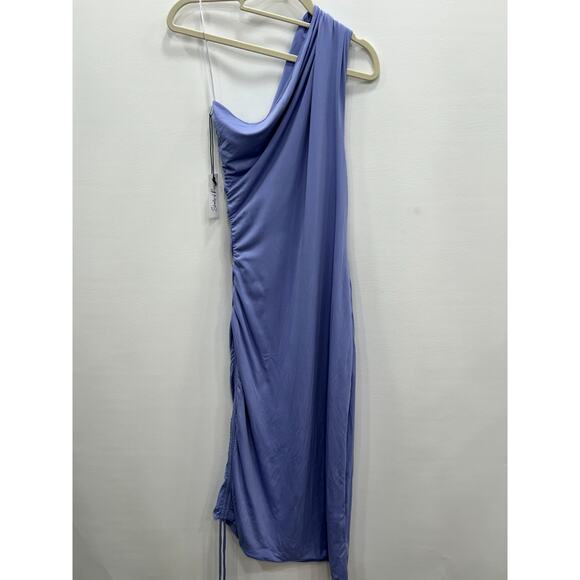 NWT Shades of Rose Womens One Shoulder Maxi Dress Ruched Side Purple Size M - Picture 2 of 10
